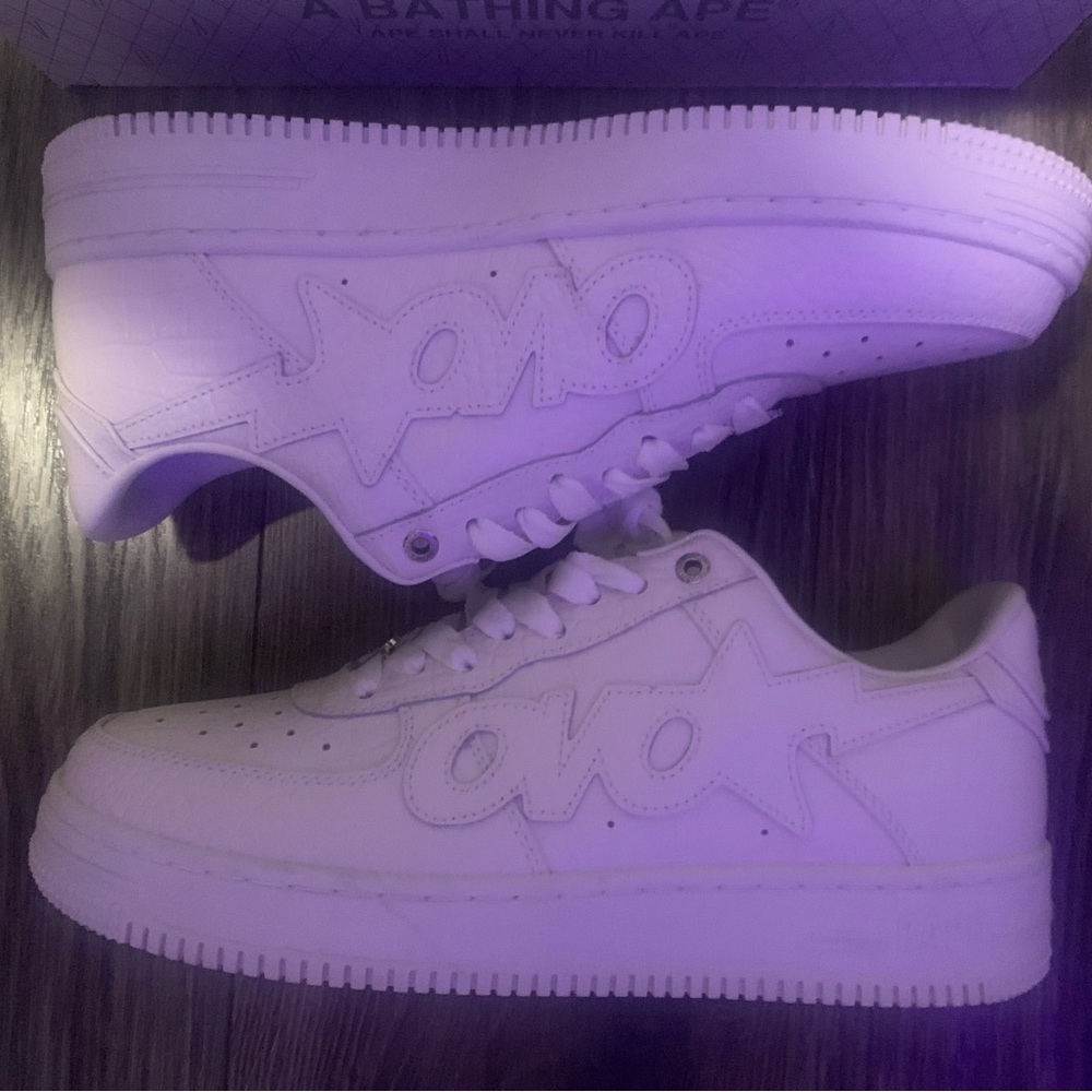 Bapesta x October's Very Own White Sneakers